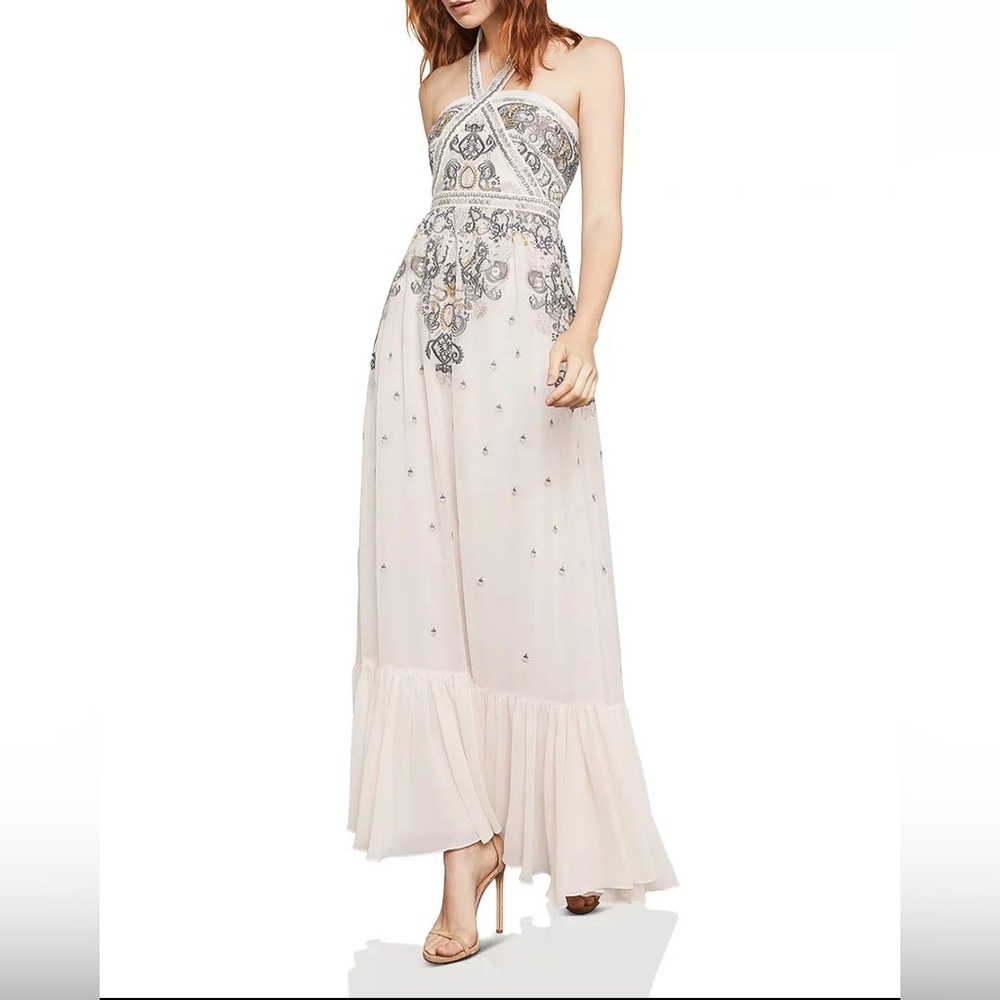 NWT BCBGMAXAZRIA Cream Maxi Dress